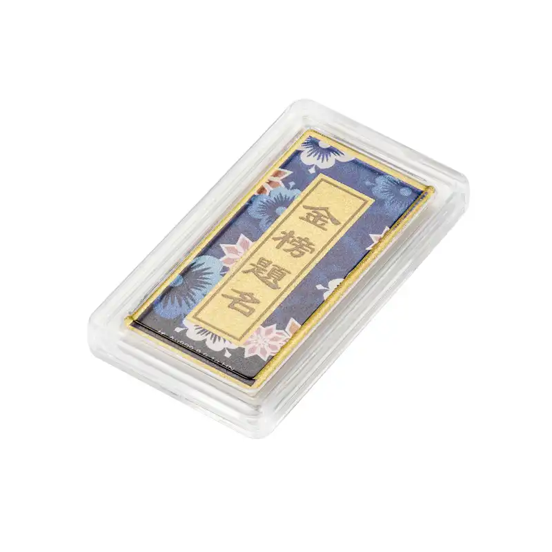 六福珠寶黃金工藝品 - "金榜題名"999.9黃金心願牌連木框及匙扣