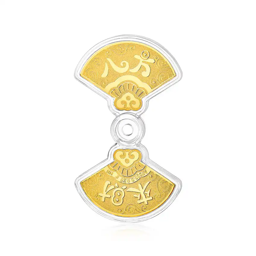 六福珠宝黄金工艺品 - "八方来财"招财福猫999.9黄金工艺品