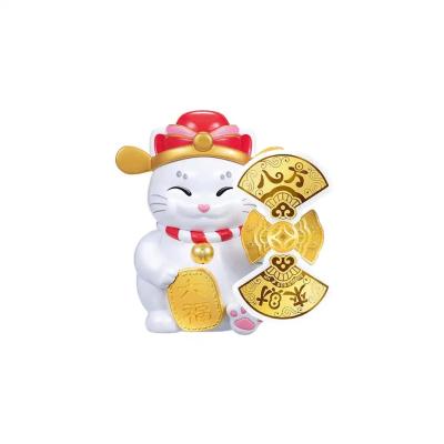 六福珠宝黄金工艺品 - "八方来财"招财福猫999.9黄金工艺品