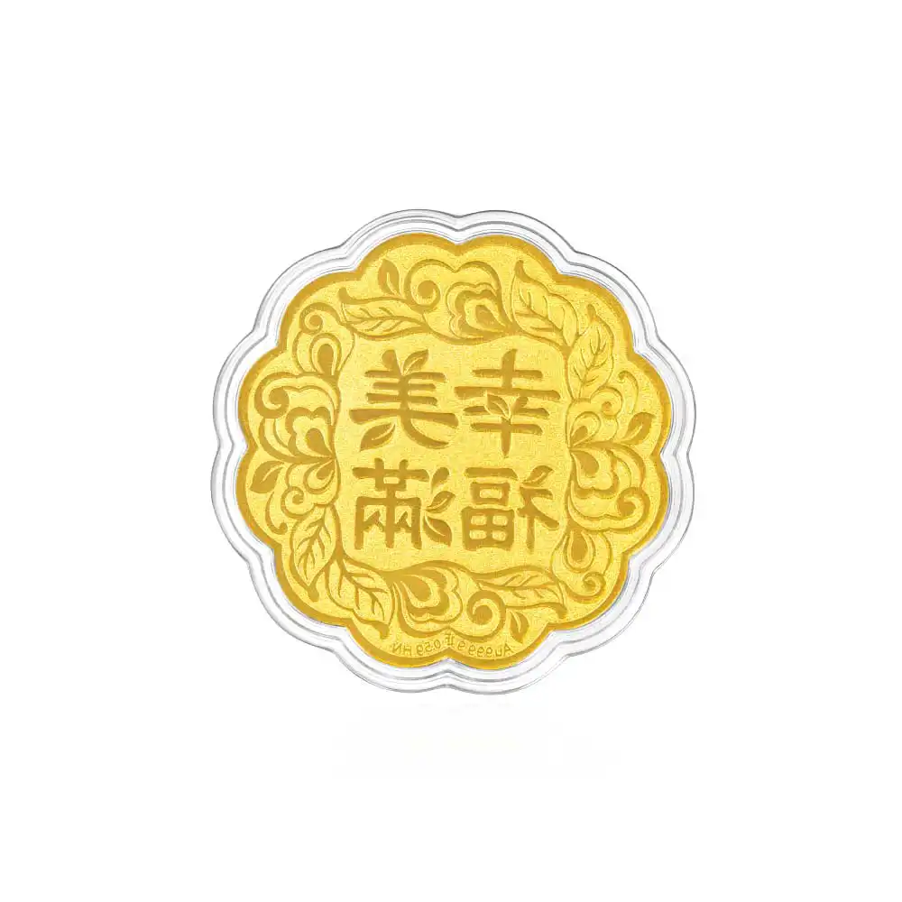 六福珠宝黄金工艺品 - "幸福美满"999.9黄金工艺品