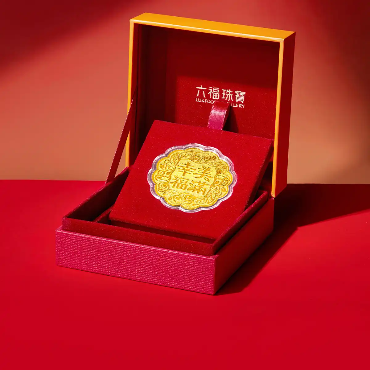 六福珠宝黄金工艺品 - "幸福美满"999.9黄金工艺品