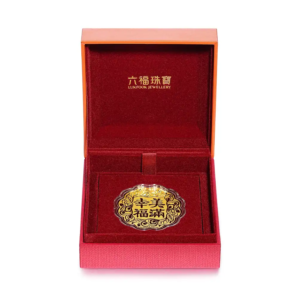 六福珠宝黄金工艺品 - "幸福美满"999.9黄金工艺品