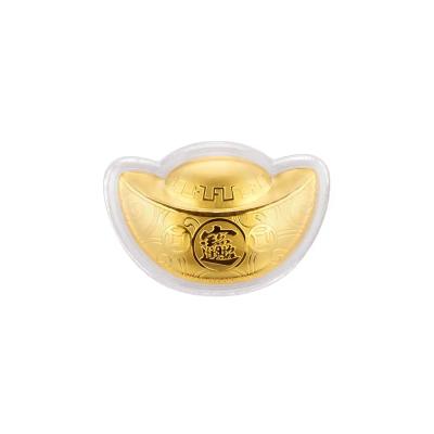 六福珠寶工藝品 - "招財進寶元寶"999.9黃金工藝品