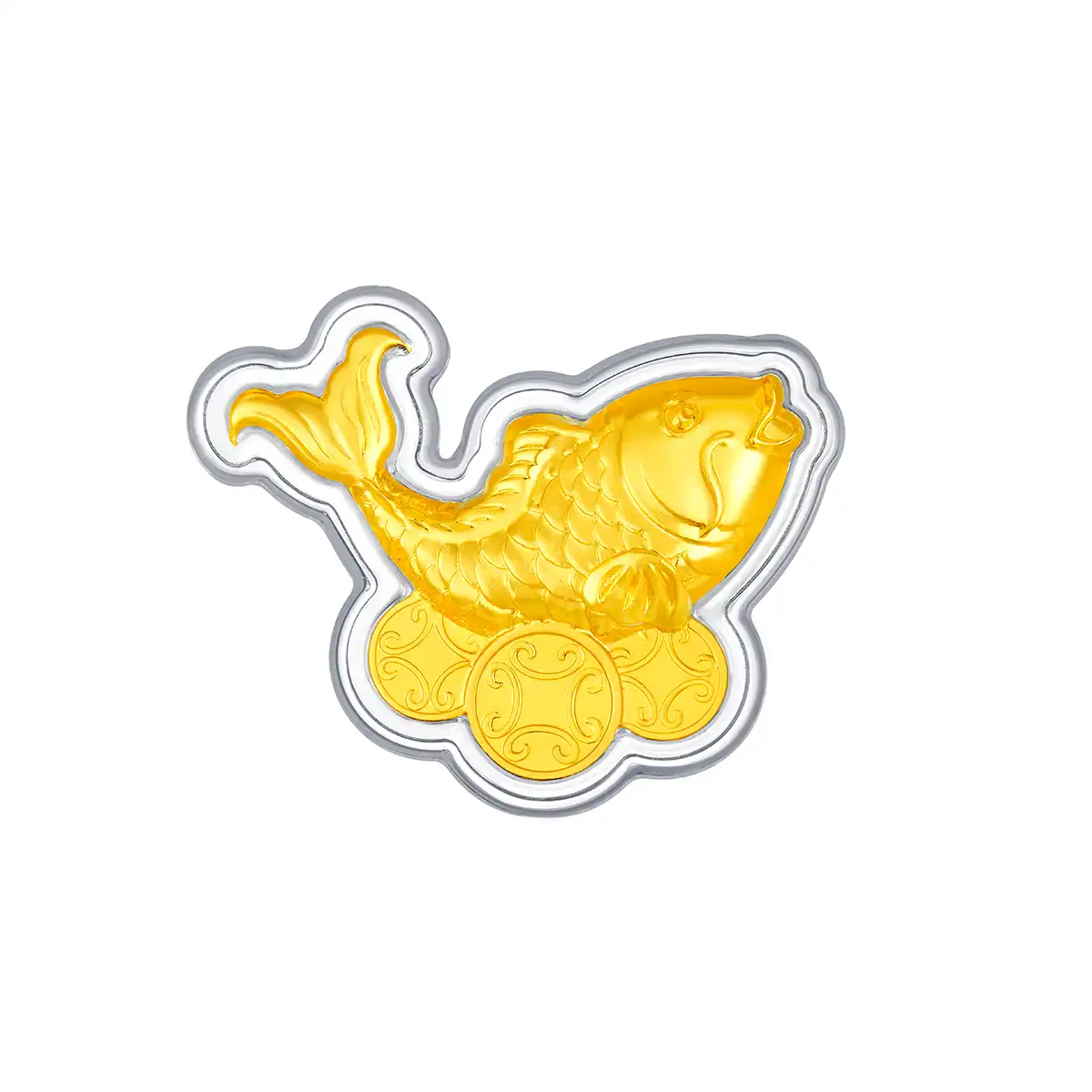 六福珠寶黃金工藝品 - "鯉魚吉祥"999.9黃金工藝品