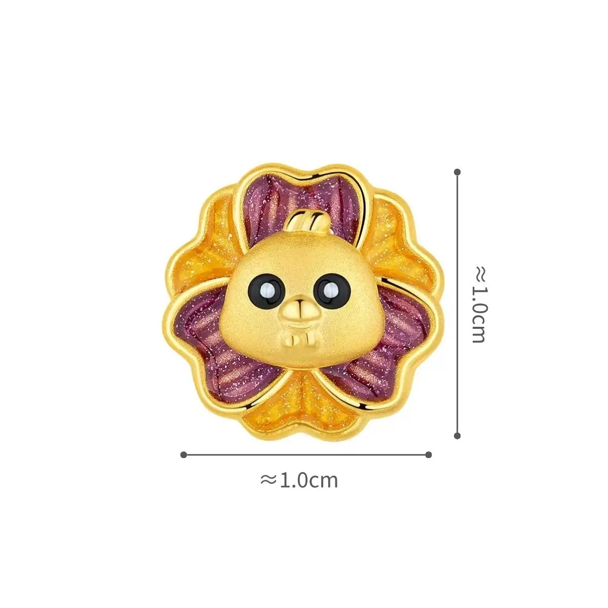 六福珠寶黃金串飾 - 十二生肖“金雞花”999足金串飾連手繩 (微硬金工藝)
