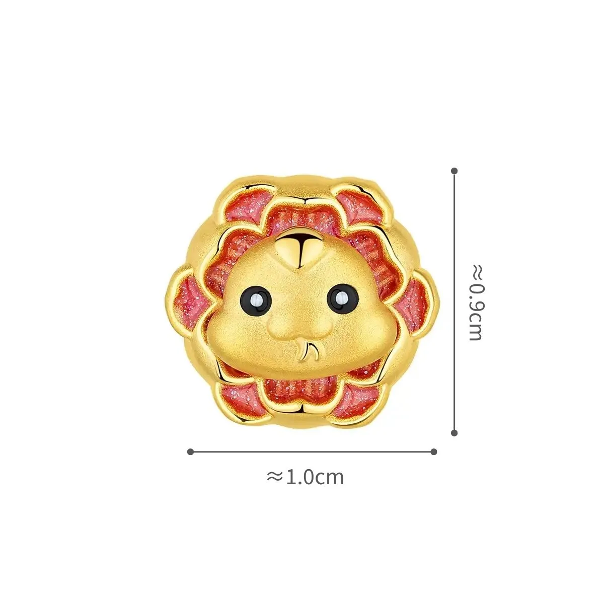 六福珠宝黃金串飾 - 十二生肖“靈蛇花”999足金串飾連手繩 (微硬金工藝)