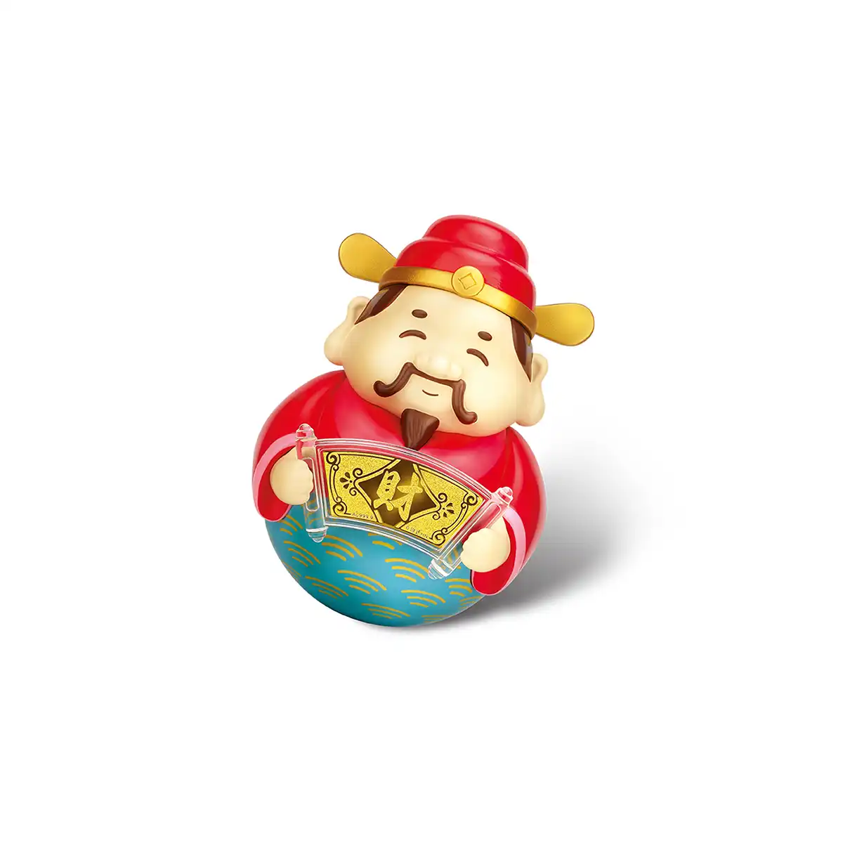 六福珠寶黃金工藝品 - "送福財神"不倒翁999.9黃金工藝品