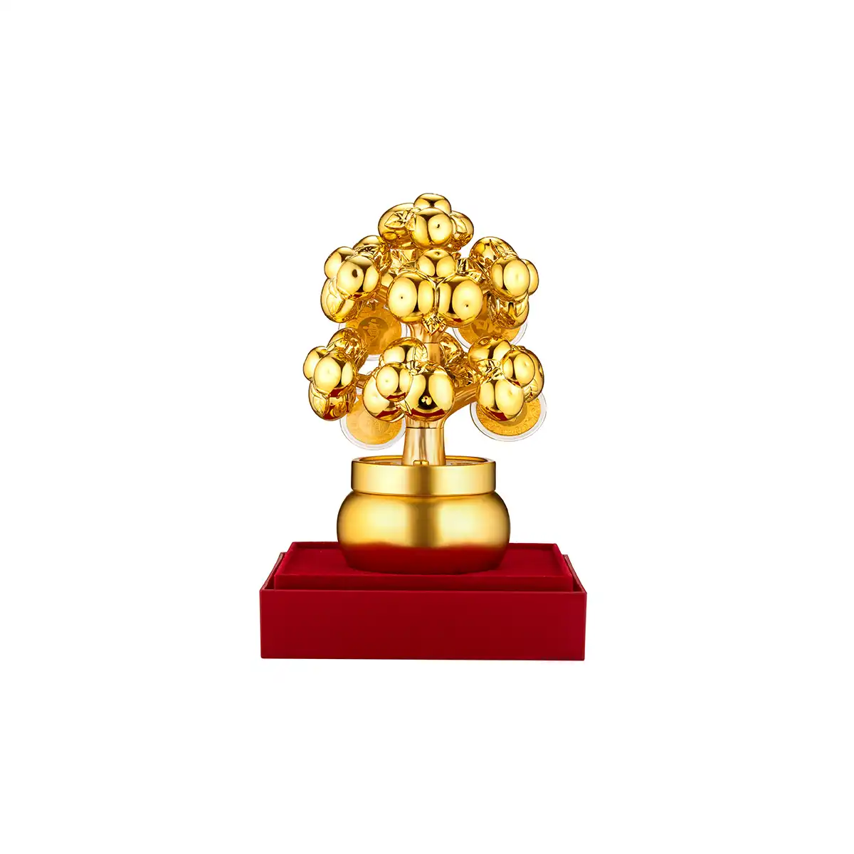 六福珠宝黄金工艺品 - "如意吉祥"金桔树999.9黄金工艺品