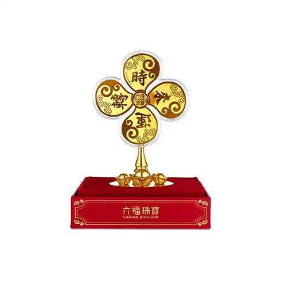 六福珠寶黃金工藝品 - "時來運轉"手動式999.9黃金風車工藝品