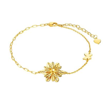 六福珠宝黄金手链 - "恋花"990黄金手链