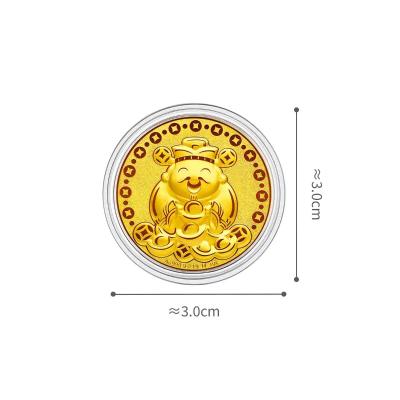 六福珠寶黃金工藝品 - “財神納福”999.9黃金工藝品