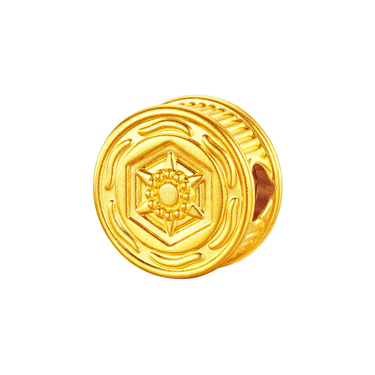 六福珠宝黄金串饰 - "霞彩凌波"999足金钻石鎏彩串饰