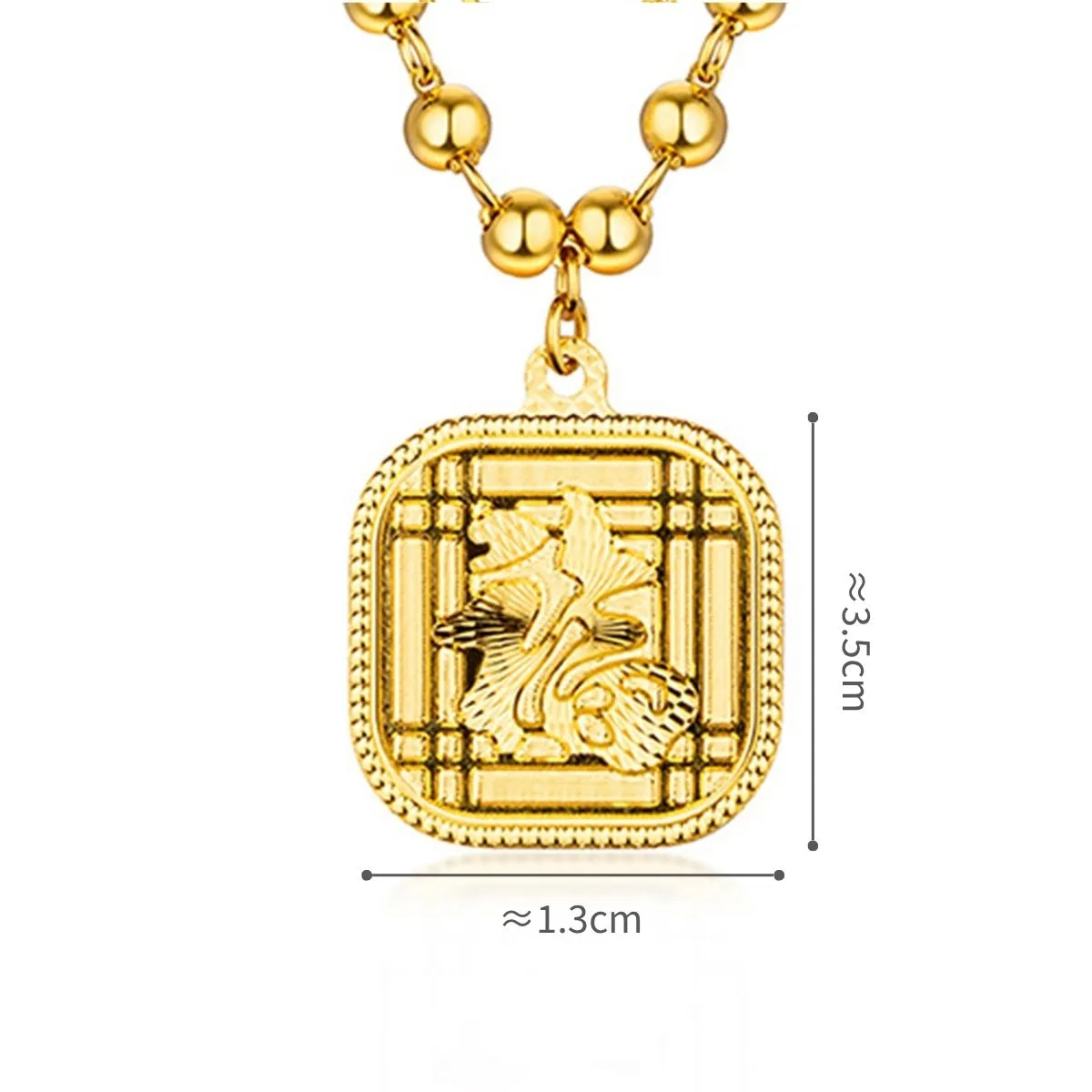六福珠寶黃金頸鏈 - "福澤千秋"福字990黃金頸鏈