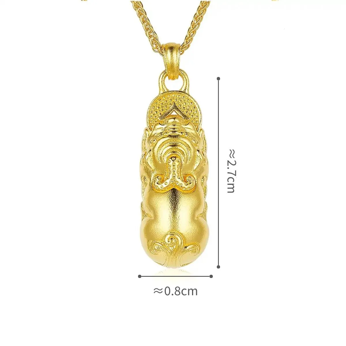 六福珠寶黃金頸鏈 - "吉祥貔貅"999.9黃金頸鏈