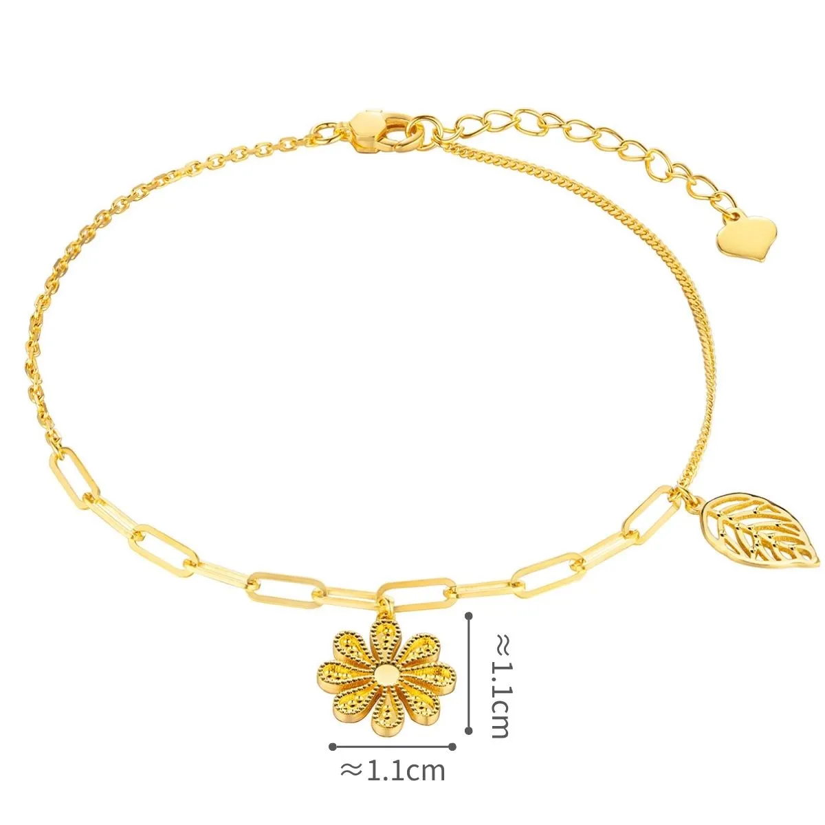 六福珠宝黄金手链 - "小雏菊"990黄金手链