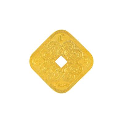 六福珠宝黃金工藝品 - “有錢花”999.9黃金金章