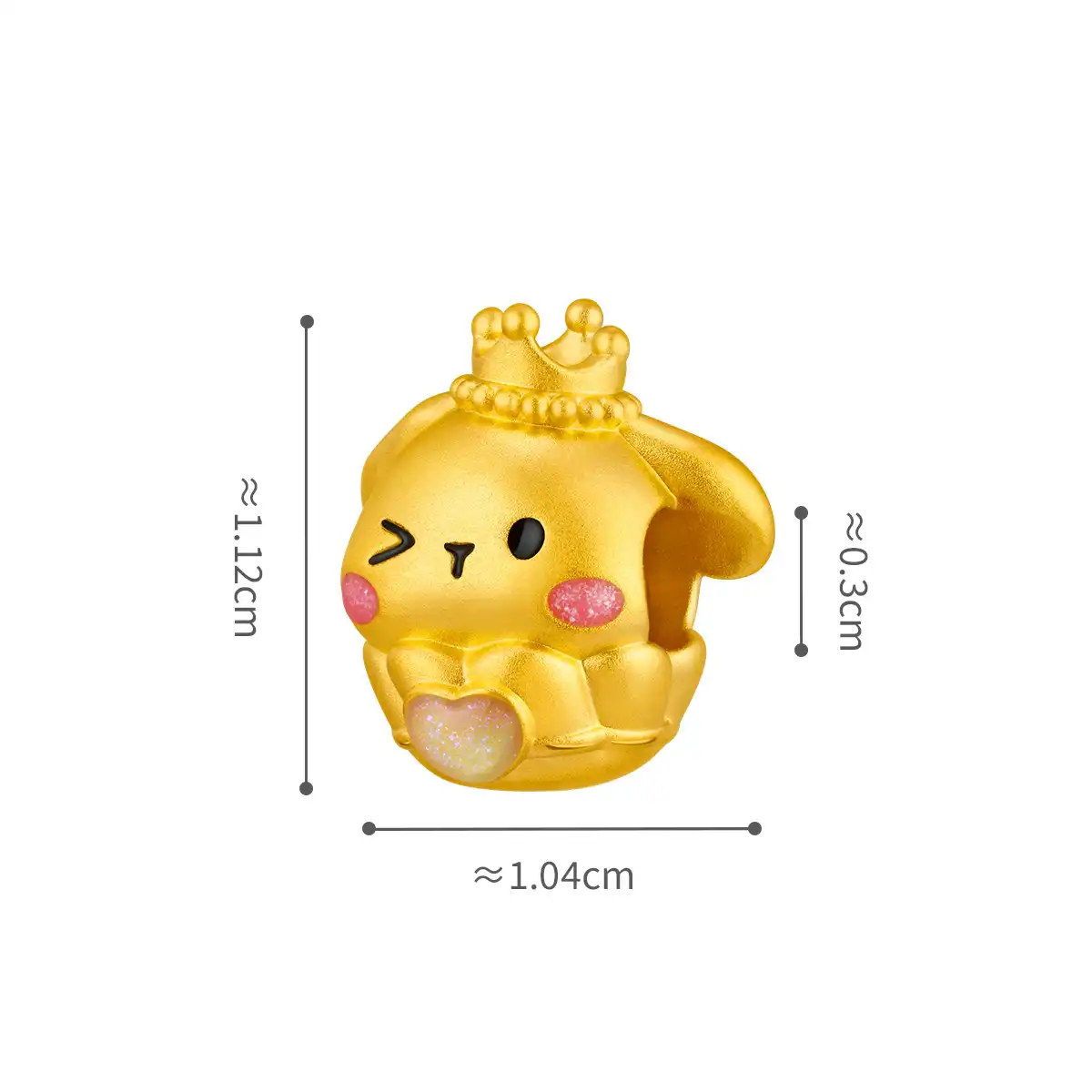 六福珠寶黃金串飾 - “萌趣小狗”999足金鎏彩串飾