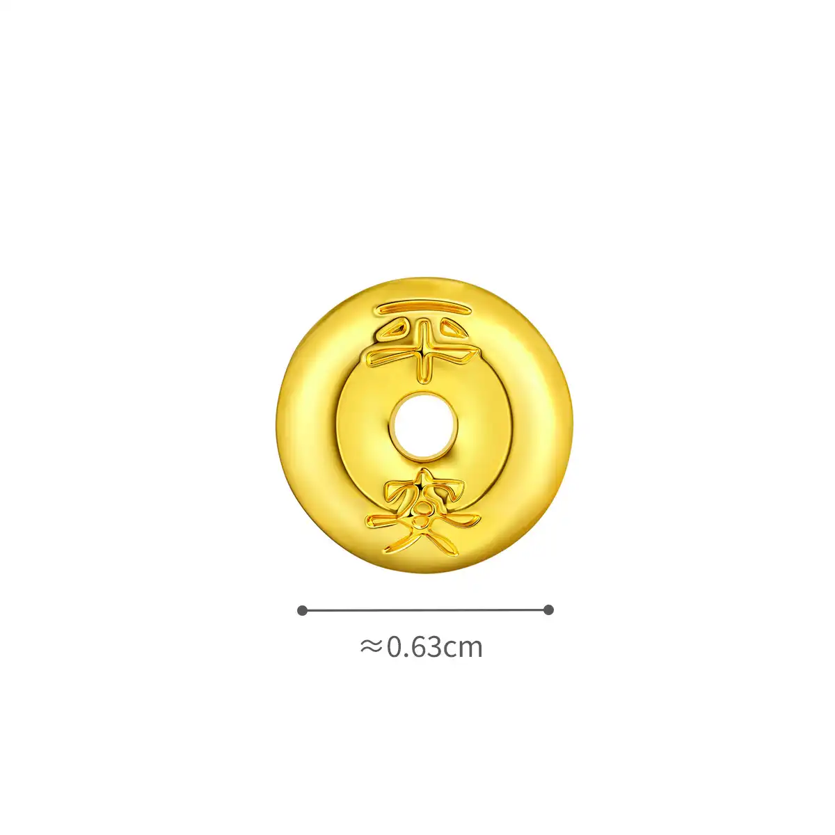 六福珠寶黃金金豆子 - “金錢扣”999.9黃金(1克)–附送木塞玻璃瓶