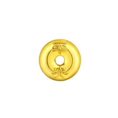 六福珠寶黃金金豆子 - “金錢扣”999.9黃金(1克)–附送木塞玻璃瓶