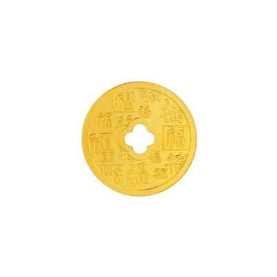 六福珠宝黃金工藝品 - “幸福花”999.9黃金金章