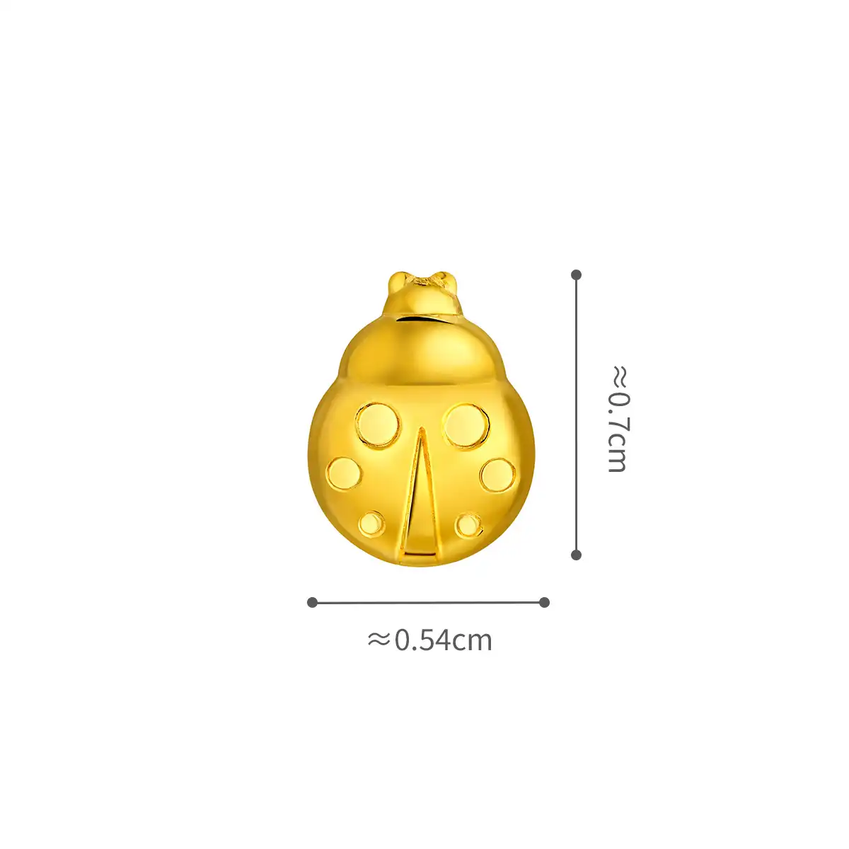 六福珠寶黃金金豆子 - “瓢蟲”999.9黃金(1克)–附送木塞玻璃瓶