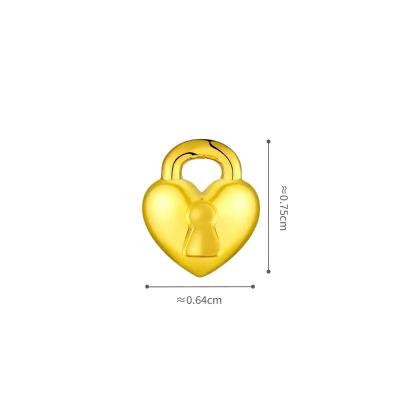六福珠寶黃金金豆子 - “心鎖”999.9黃金(1克)–附送木塞玻璃瓶