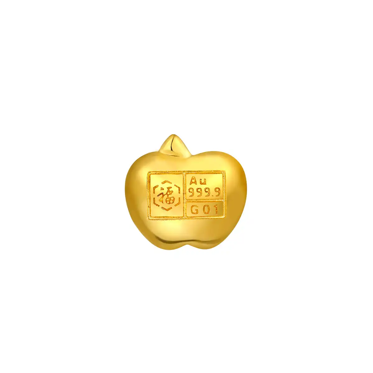 六福珠寶黃金金豆子 - “小蘋果”999.9黃金(1克)–附送木塞玻璃瓶