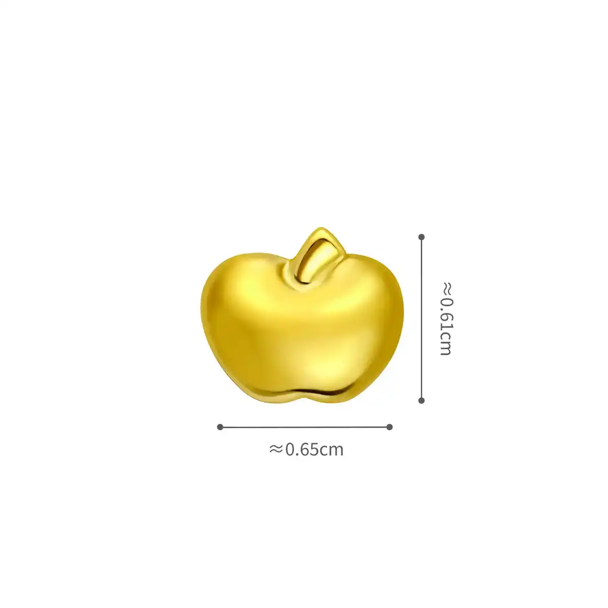 六福珠寶黃金金豆子 - “小蘋果”999.9黃金(1克)–附送木塞玻璃瓶