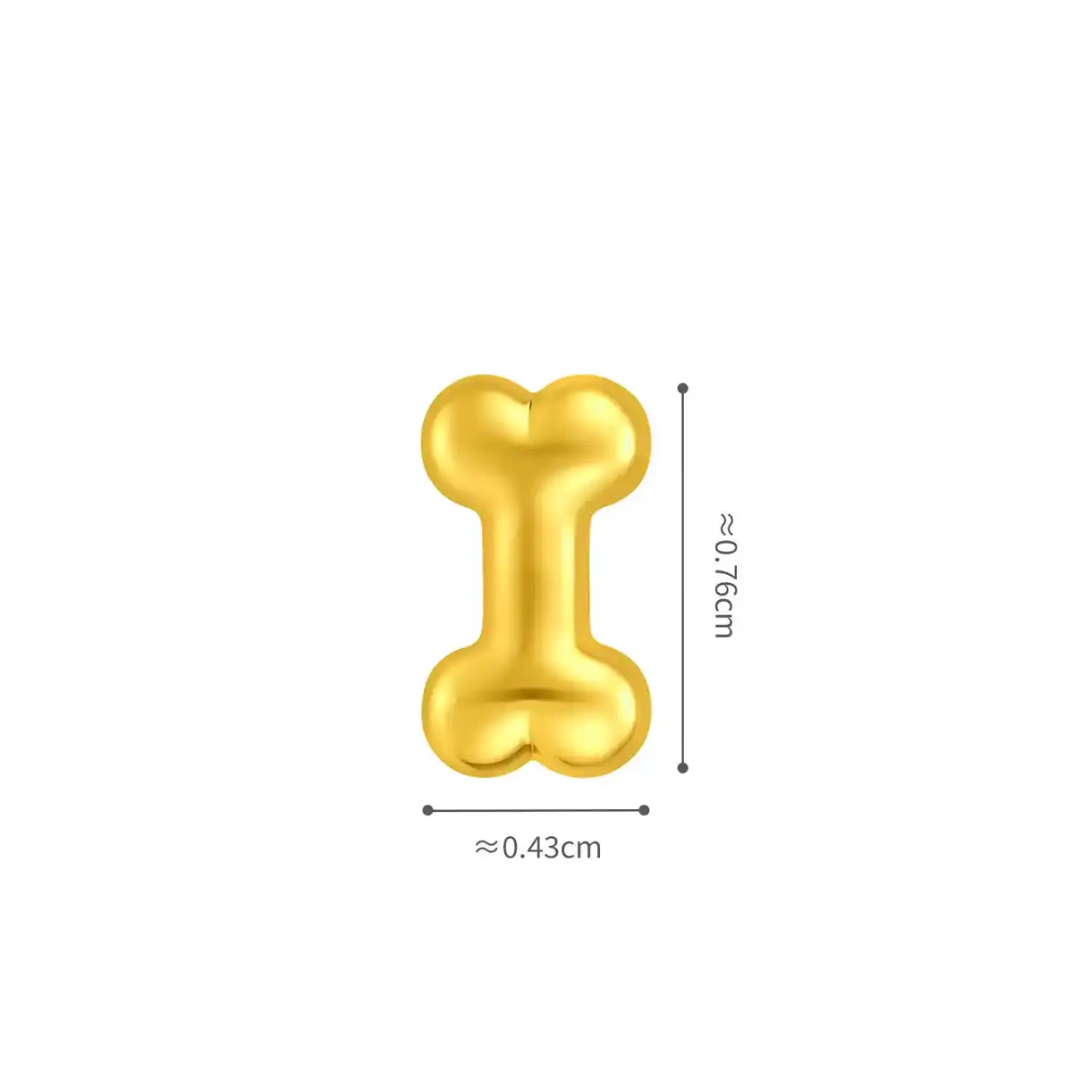 六福珠寶黃金金豆子 - “旺財骨頭”999.9黃金(1克)–附送木塞玻璃瓶