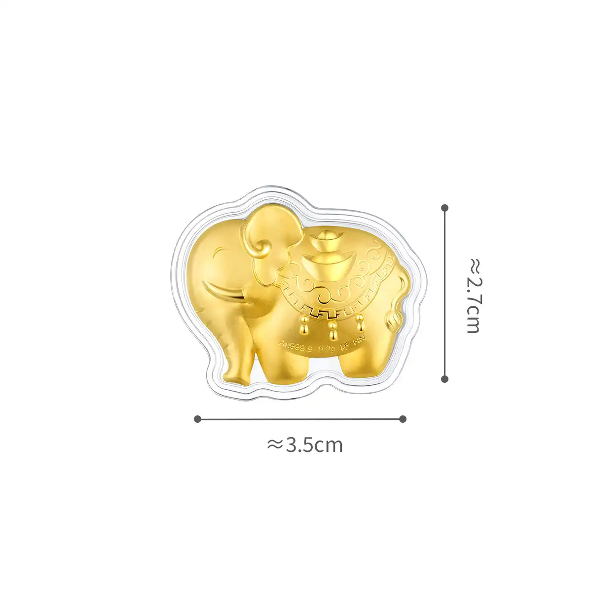 六福珠宝黄金工艺品 - “大象”999.9黄金工艺品