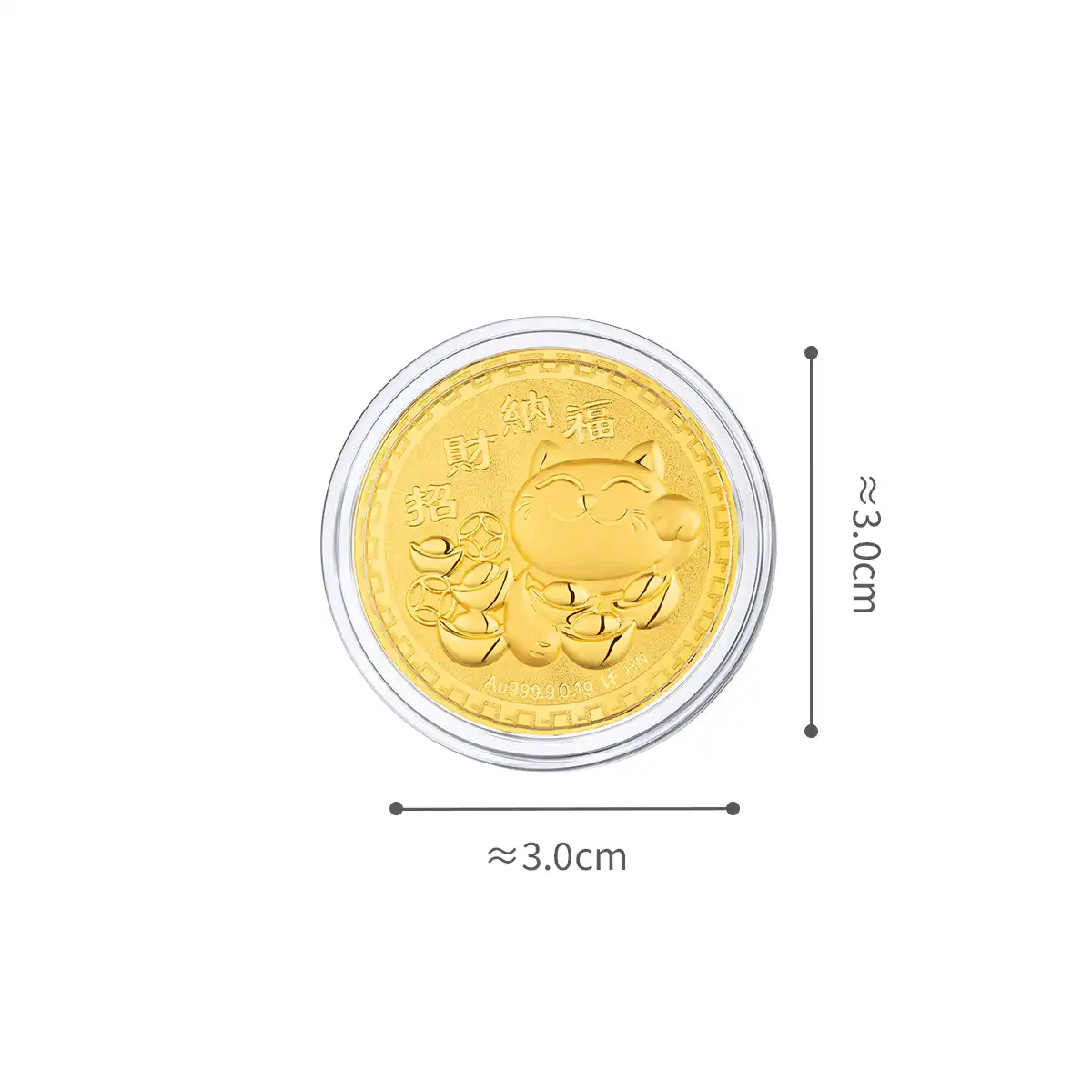 六福珠寶黃金工藝品 - “招財納福”999.9黃金工藝品