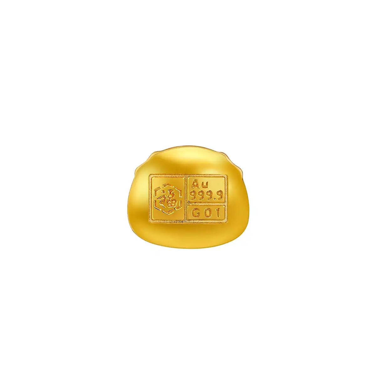 六福珠寶黃金金豆子 - “金豬”999.9黃金(1克)–附送木塞玻璃瓶