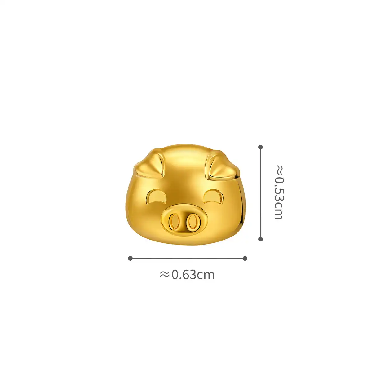 六福珠寶黃金金豆子 - “金豬”999.9黃金(1克)–附送木塞玻璃瓶