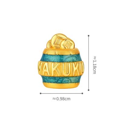 六福珠寶黃金串飾 - “驚喜寶藏 ”999足金鎏彩串飾連手繩