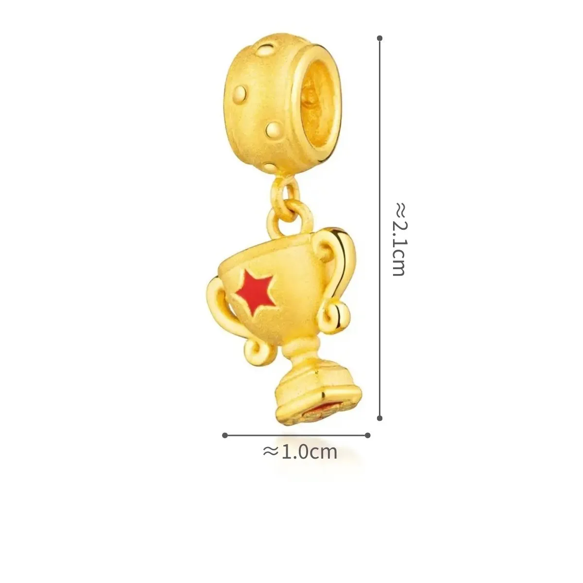 六福珠寶黃金吊墜 - 獎盃造型999足金琺瑯吊墜