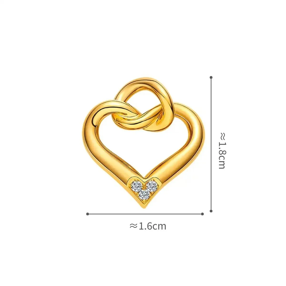 六福珠寶黃金吊墜 - "知心"990黃金鑽石吊墜