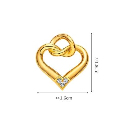 六福珠寶黃金吊墜 - "知心"990黃金鑽石吊墜