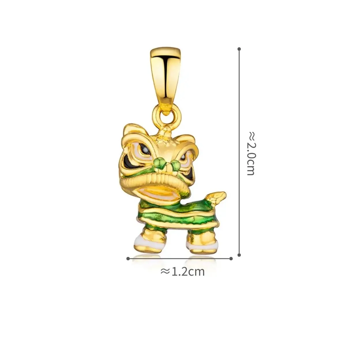 六福珠宝黄金吊坠 - "祈福雄狮–健康绿狮"999足金吊坠