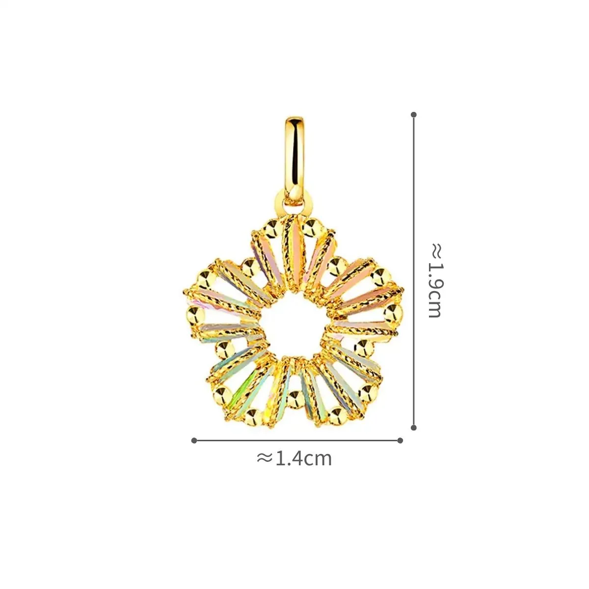 六福珠寶黃金吊墜 - "冰‧鑽桃花"999足金吊墜
