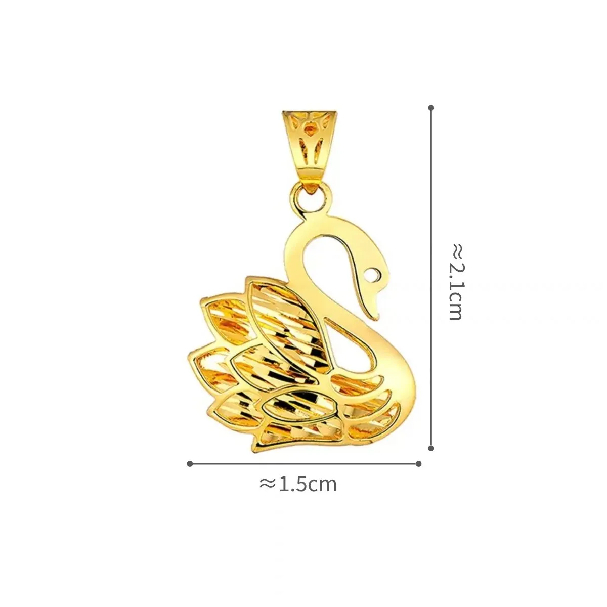 六福珠寶黃金吊墜 - 天鵝形990黃金吊墜