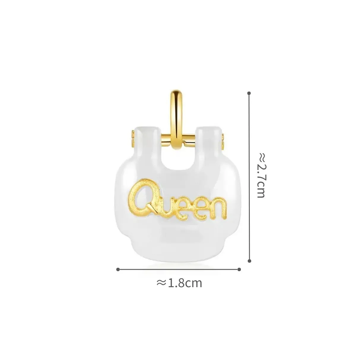 六福珠宝黄金吊坠 - "Queen"999足金和田玉吊坠