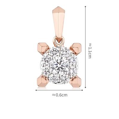六福珠宝18K金吊坠 - “Hexicon”18K金(分色)钻石吊坠(围镶工艺)