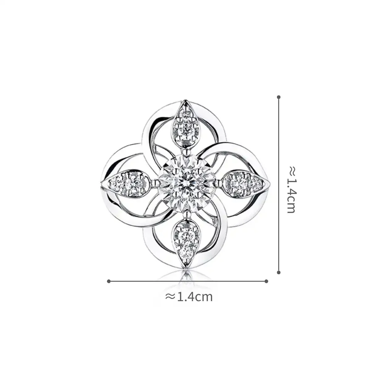 六福珠寶18K金吊墜 - "星空之花"18K金(白色)鑽石吊墜
