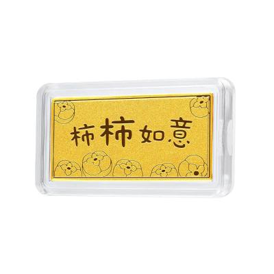 六福珠宝黄金金条 - “杮柿如意”999.9黄金金条