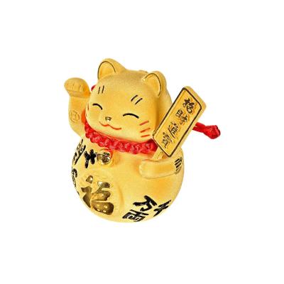 六福珠宝黄金摆件 - “财神猫”999足金摆件