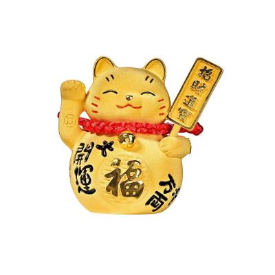六福珠宝黄金摆件 - “财神猫”999足金摆件