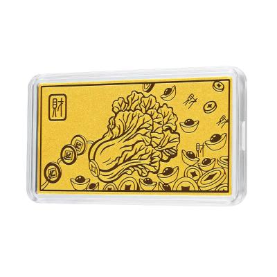 六福珠宝黄金金条 - “百聚来财”999.9黄金金条