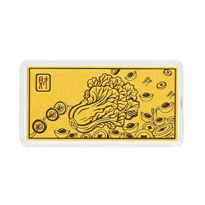六福珠宝黄金金条 - “百聚来财”999.9黄金金条